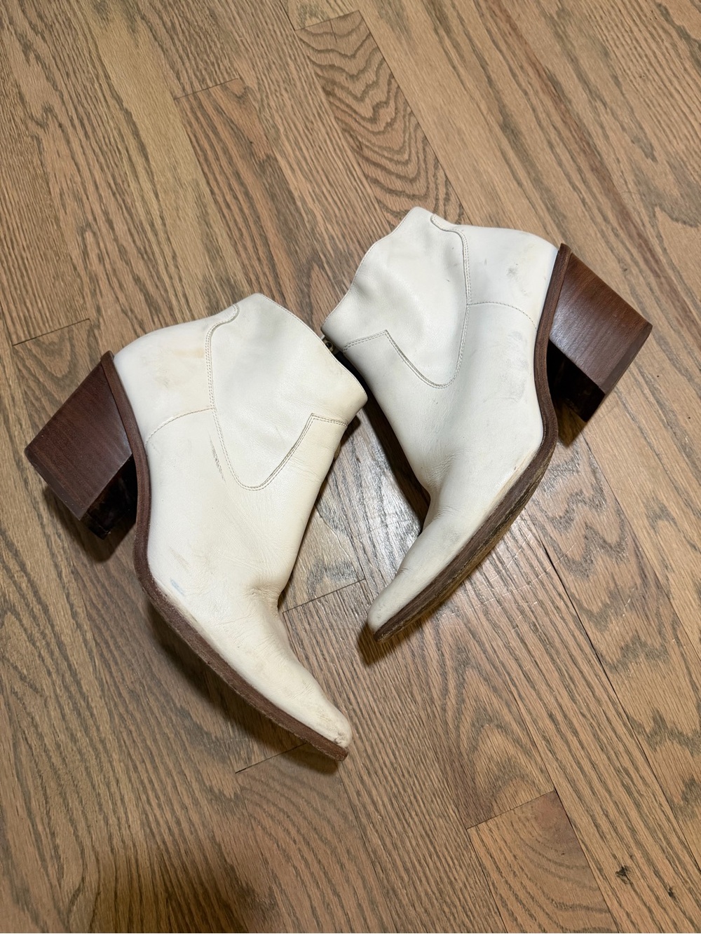 rag & bone White Leather Pointed Ankle Booties - Picture 3 of 5